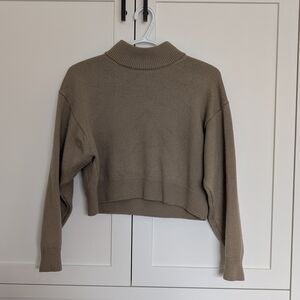 Wilfred Cropped Tan Turtleneck Sweater